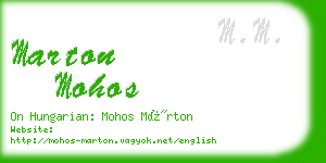 marton mohos business card